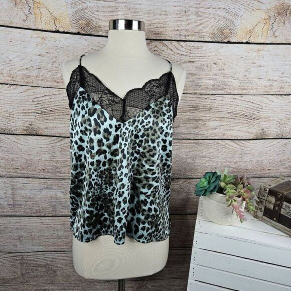 5/$25 Acoa Women Sleeveless Leopard Print Tank Top Multicolor Size Small